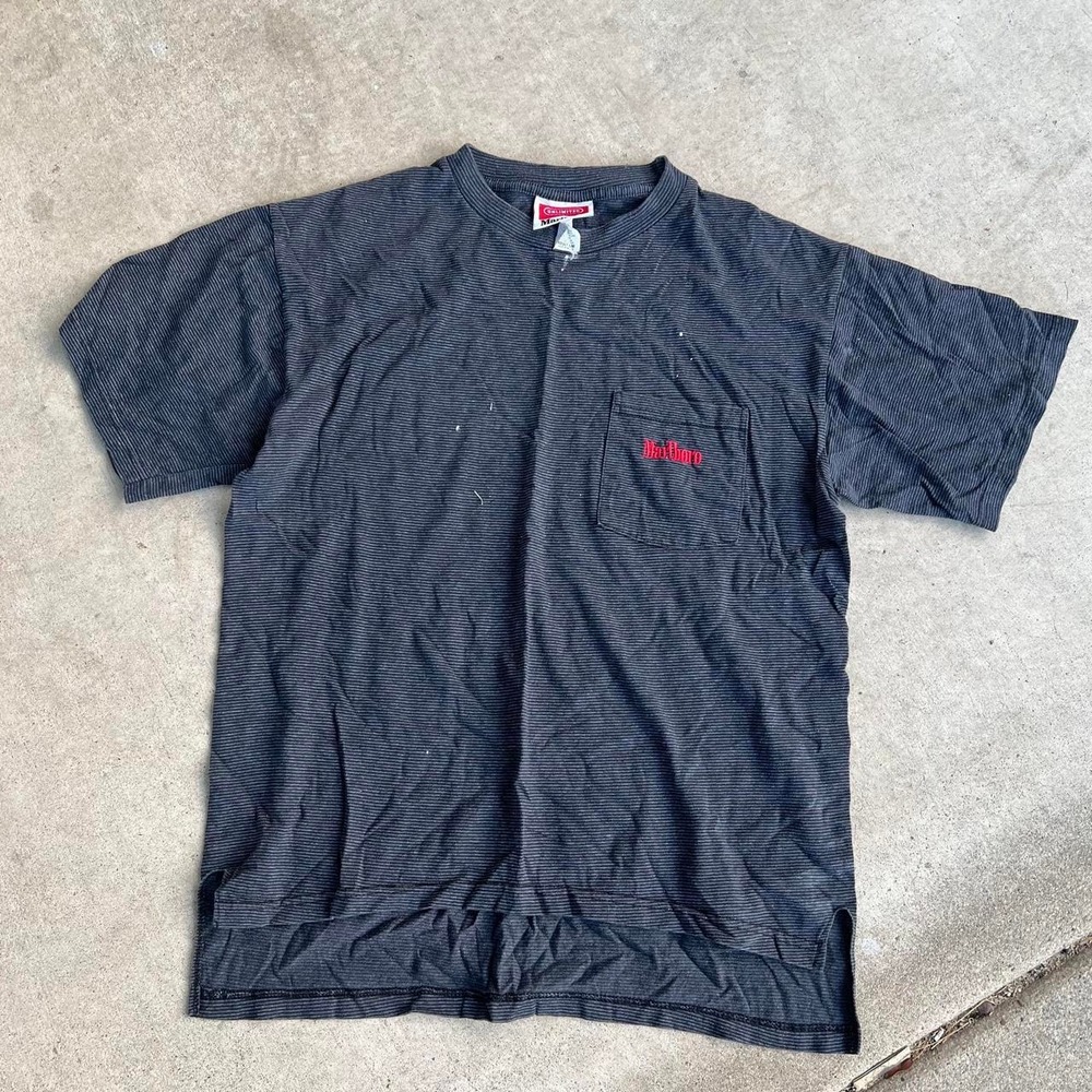 1990s Marlboro Pin striped Pocket Shirt size M
